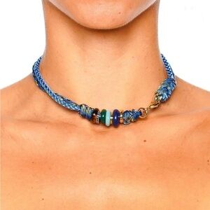 Roxanne Assoulin The Super Size Happy Cord Necklace Blue Multi without charm